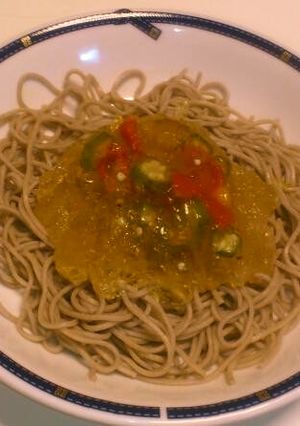 オクラとプチトマトの冷やしジュレ蕎麦-レシピのメイン写真