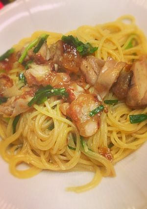 青ネギとチキンの柚子パスタ-レシピのメイン写真