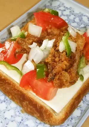 いか揚げと夏野菜のオープンサンド-レシピのメイン写真