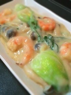 簡単!エビと青梗菜の豆乳クリーム煮-レシピのメイン写真