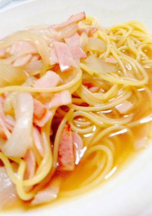 ＊たまねぎとベーコンのスープパスタ＊-レシピのメイン写真