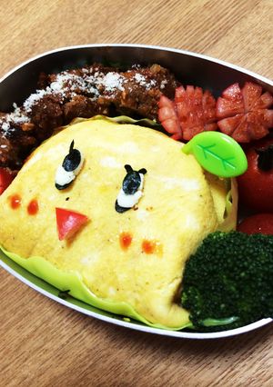 キャラ弁 ふなっしーオムライス-レシピのメイン写真