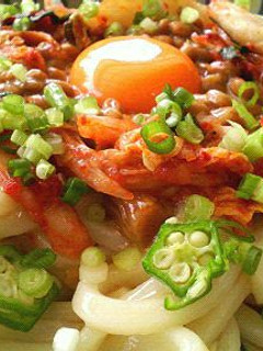 納豆キムチうどん-レシピのメイン写真