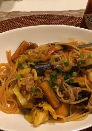 豚肉と茄子のナポリタン風-レシピのメイン写真
