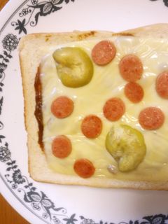 大きいスライスチーズDe和風トースト-レシピのメイン写真