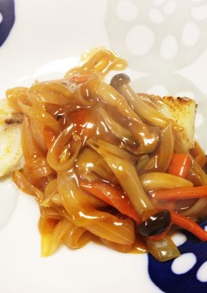 鱈のムニエル☆野菜トマトあんかけ-レシピのメイン写真