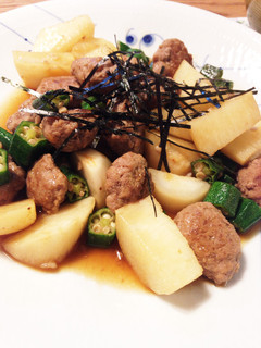 長いも肉団子炒め-レシピのメイン写真