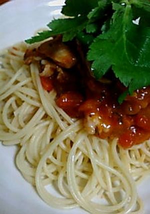スイカとトマトのひんやり★パスタ-レシピのメイン写真
