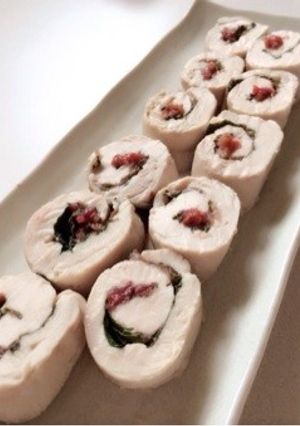 ♡鶏ササミの梅しそロール巻き♡-レシピのメイン写真