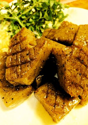 こんにゃくステーキのクレソン添え-レシピのメイン写真