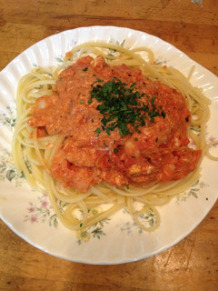 エビのトマト玉子ソーススパゲッティ-レシピのメイン写真