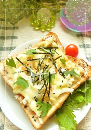 紫蘇香る❀鶏ささみの和トースト-レシピのメイン写真