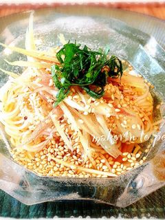 簡単!みょうがと大葉のぶっかけ素麺-レシピのメイン写真