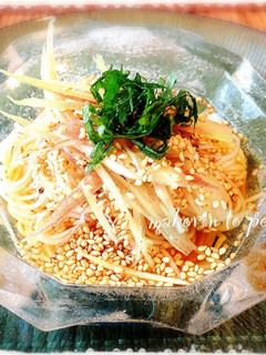簡単!みょうがと大葉のぶっかけ素麺-レシピのメイン写真