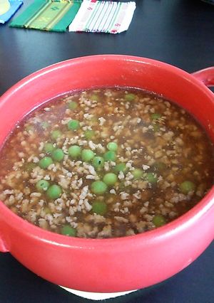 グリンピースと挽き肉のあんかけご飯-レシピのメイン写真