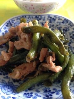 さやいんげんと豚肉の炒め煮-レシピのメイン写真