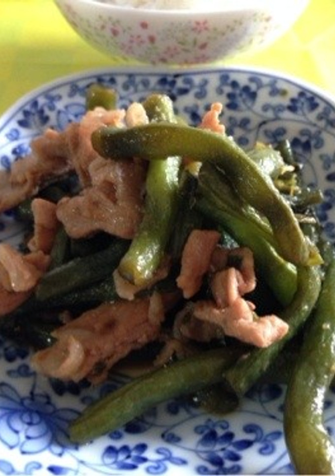さやいんげんと豚肉の炒め煮-レシピのメイン写真