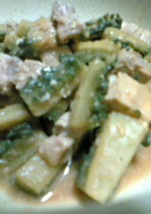 豚ばら肉とゴーヤの味噌煮-レシピのメイン写真