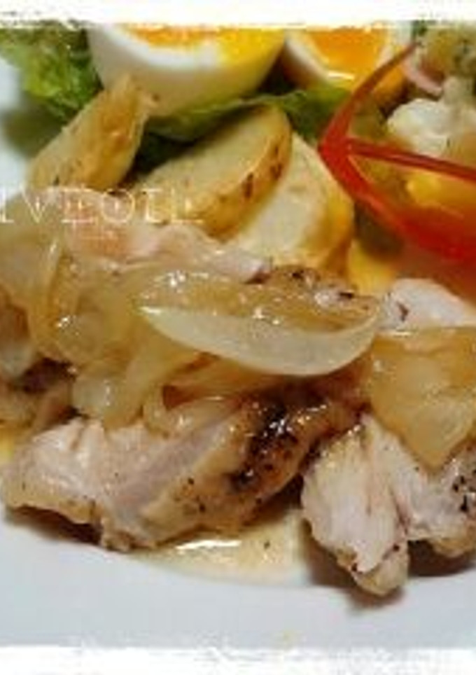 甘いメイプルたまねぎソースのチキンソテー-レシピのメイン写真