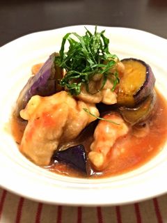 茄子と鶏肉の梅煮-レシピのメイン写真