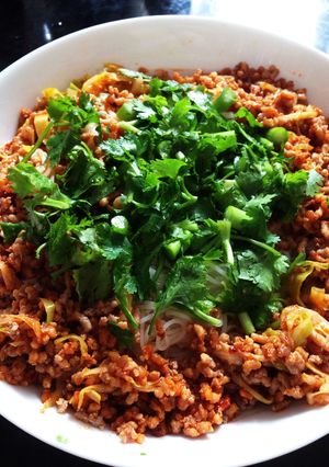 鶏塩そぼろと食べるラー油のぶっかけ素麺★-レシピのメイン写真