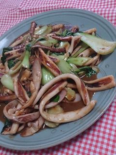 イカとチンゲン菜のオイスターソース炒め-レシピのメイン写真