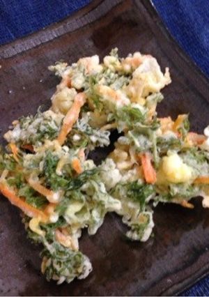 にんじん葉と桜えびとチーズのかき揚げ-レシピのメイン写真