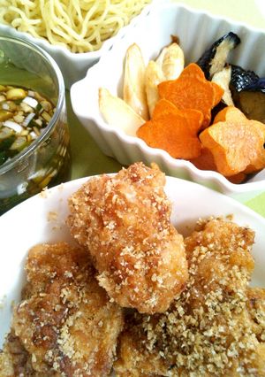 擂り胡麻がけの唐揚げと素揚げ野菜☆ニラダレ-レシピのメイン写真