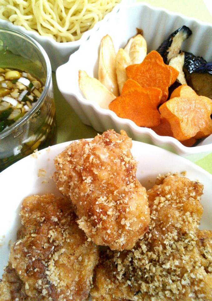 擂り胡麻がけの唐揚げと素揚げ野菜☆ニラダレ-レシピのメイン写真