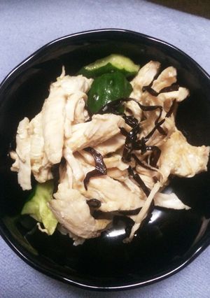 鶏胸肉の塩昆布和え-レシピのメイン写真