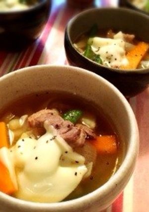 BBQ風♡具沢山コンソメスープチーズのせ-レシピのメイン写真
