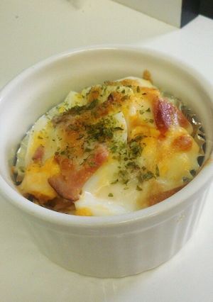お弁当に。ゆで卵とベーコンのグラタン-レシピのメイン写真