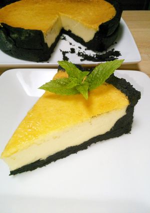 なめらかチーズタルト(竹炭)-レシピのメイン写真