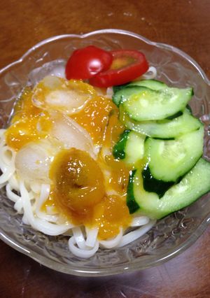 梅ジャムで冷やしうどん-レシピのメイン写真
