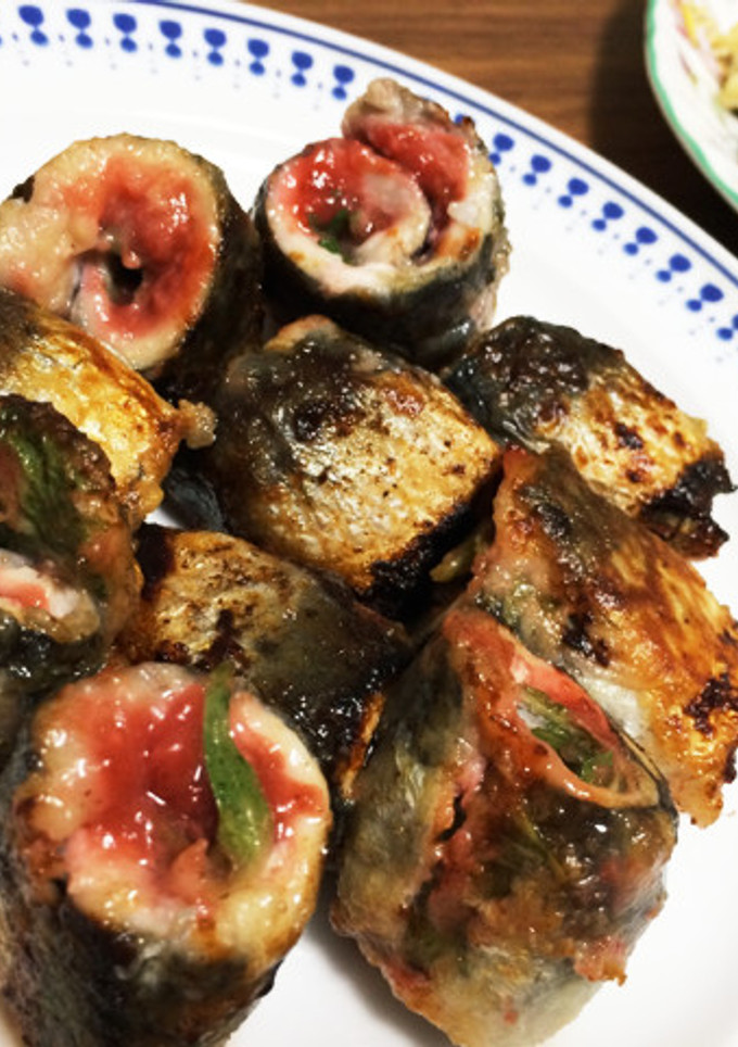 大葉と梅肉のいわし巻き-レシピのメイン写真