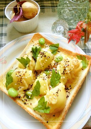 紫蘇香る❀ 新じゃが×枝豆の和トースト-レシピのメイン写真