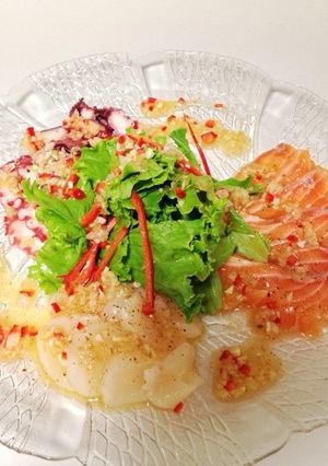 シェフ直伝ホタテサーモンのカルパッチョ-レシピのメイン写真