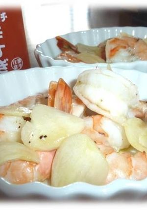 アカハチソースとエビのガーリックオイル煮-レシピのメイン写真