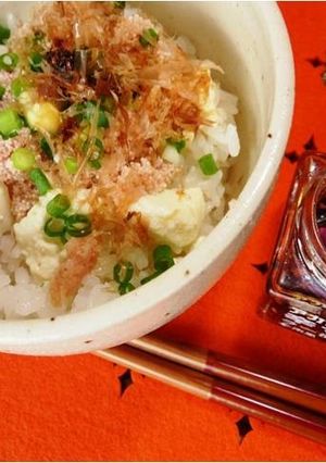 アカハチラー油でめんたい豆腐丼-レシピのメイン写真