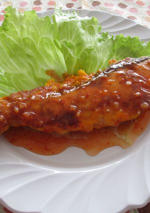 鮭のあけぼの焼き～スイートチリソースで〜-レシピのメイン写真