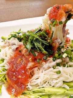 介護食【すりすりトマトの冷しゃぶそうめん-レシピのメイン写真