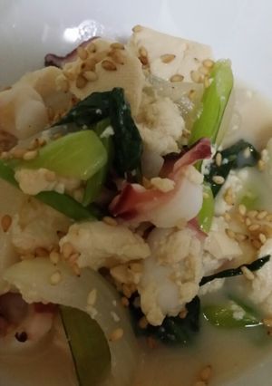 ﾀｺ豆腐の塩ﾀﾞﾚ炒め-レシピのメイン写真
