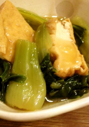 ゴマ油香る厚揚とチンゲン菜の餡かけお浸し-レシピのメイン写真
