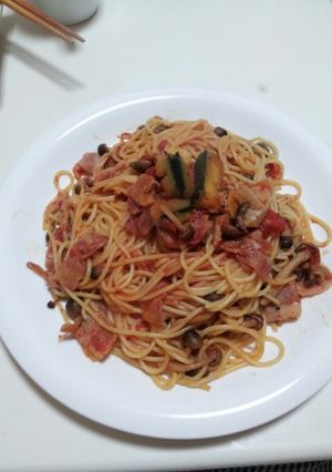 ズッキーニとトマトのパスタ-レシピのメイン写真
