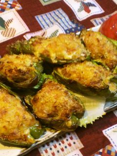 下味でコク旨♪ピーマンの肉詰めチーズ焼き-レシピのメイン写真