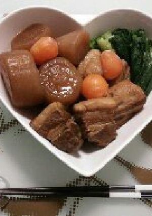 豚の角煮 ～大根と小松菜と卵黄と共に～-レシピのメイン写真
