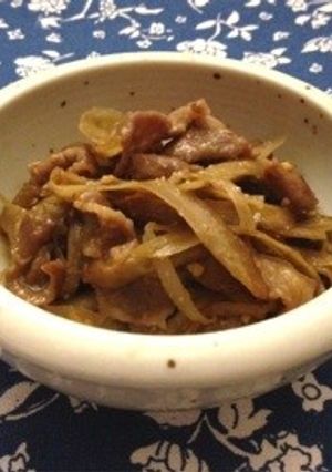 豚こまと笹がきごぼうの味噌炒め煮-レシピのメイン写真