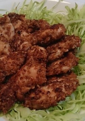 鶏ささみのごま生姜焼き-レシピのメイン写真