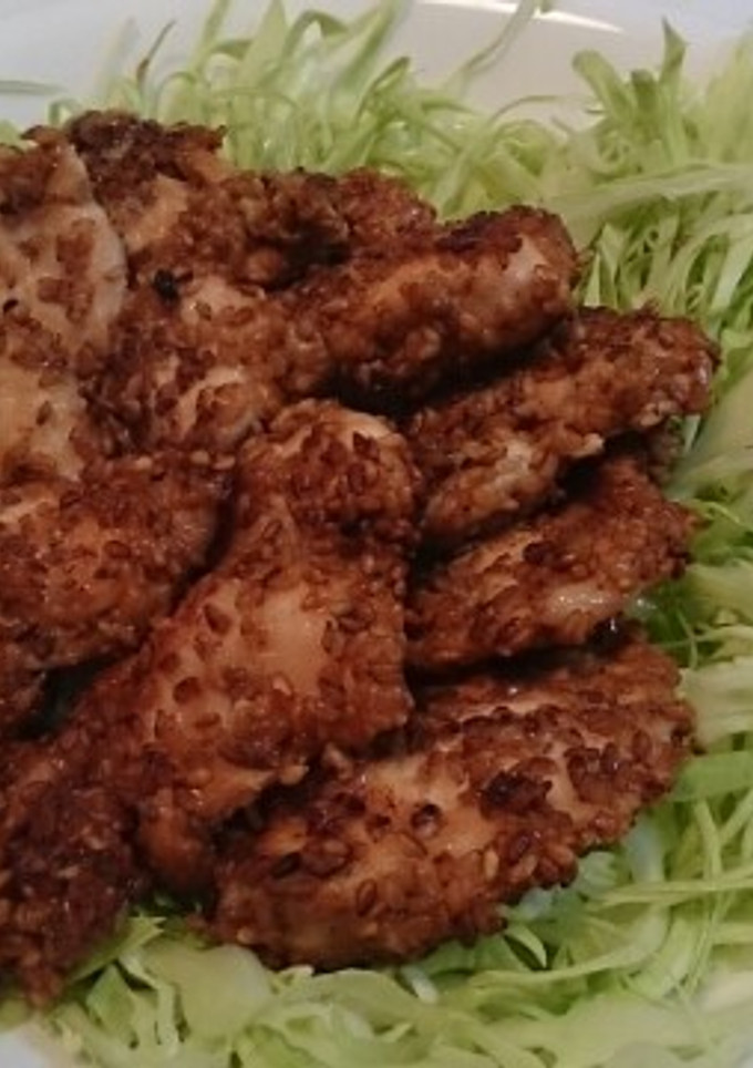 鶏ささみのごま生姜焼き-レシピのメイン写真