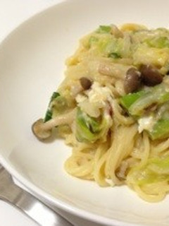 しめじのクリームパスタ〜柚子胡椒風味〜-レシピのメイン写真